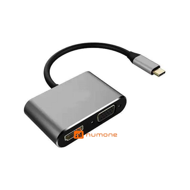 تبدیل Type C به HDMI و VGA فرانت مدل FN-UC2VH202
