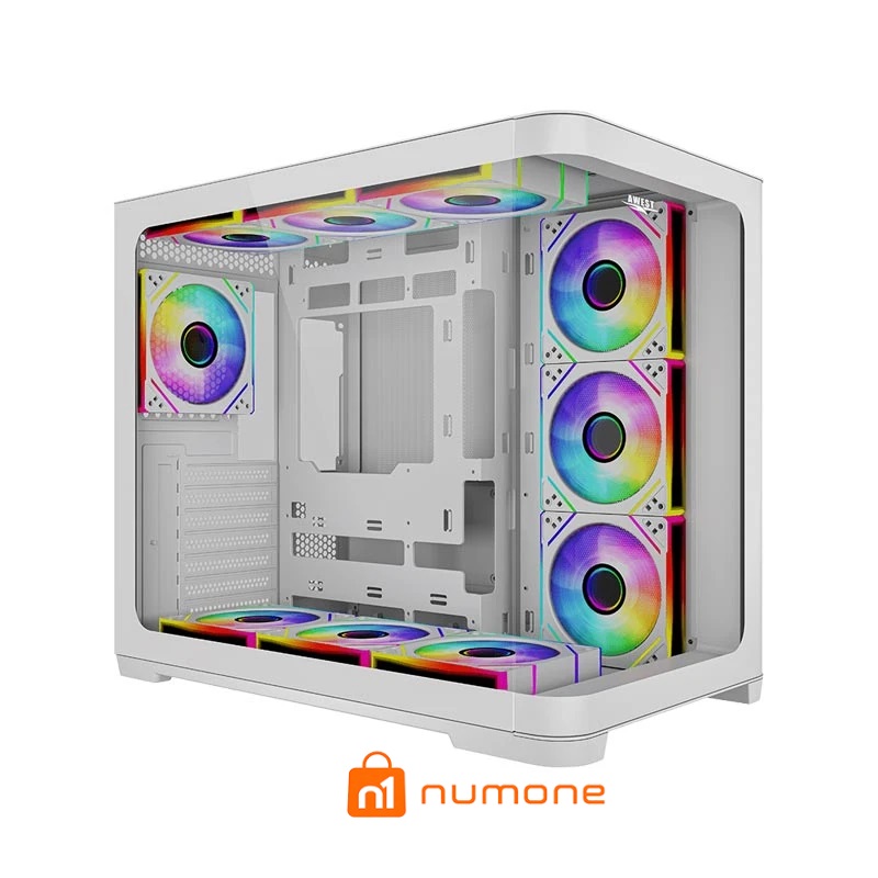 کیس کامپیوتر اوست مدل GT AQ18 MW RGB Mid Tower سفید