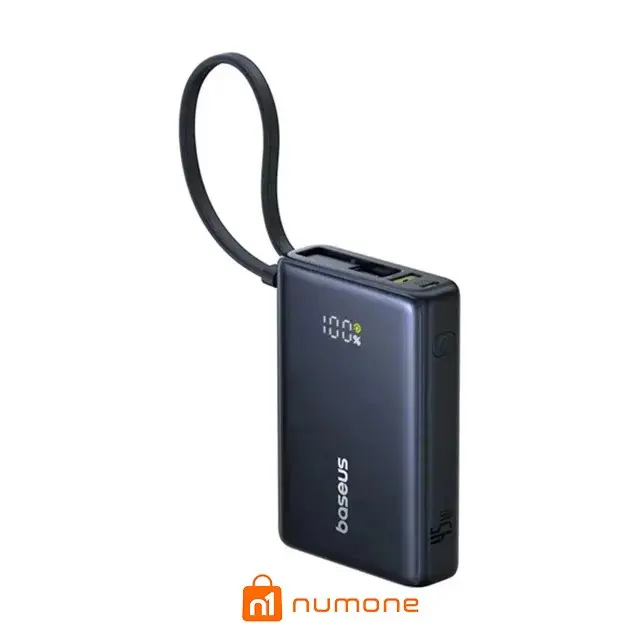 پاوربانک 45 وات باسئوس مدل P10076803123-00 ظرفیت 10000 میلی‌ آمپر ساعت